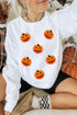 Textured Jack O Lantern Motif Crew Neck Sweatshirt