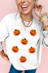 Textured Jack O Lantern Motif Crew Neck Sweatshirt
