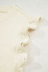 Textured Jacquard Bow Detail Ruffle Sleeve Short Set
