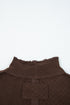 Textured Jacquard Patchwork Raw Seam Lettuce Trim Long Sleeve Top