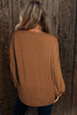 Textured Jacquard Puff Sleeve Crew Neck Pullover Top