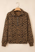 Textured Knit Animal Print Quarter Zip Pullover
