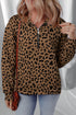 Textured Knit Animal Print Quarter Zip Pullover