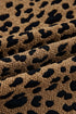 Textured Knit Animal Print Quarter Zip Pullover