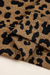 Textured Knit Animal Print Quarter Zip Pullover