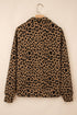 Textured Knit Animal Print Quarter Zip Pullover