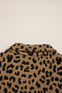 Textured Knit Animal Print Quarter Zip Pullover