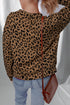 Textured Knit Animal Print Quarter Zip Pullover
