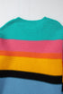 Textured Knit Block Stripe Crew Neck Sweater