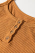 Textured Knit Button Front Knot Hem Sleeveless Tank Top