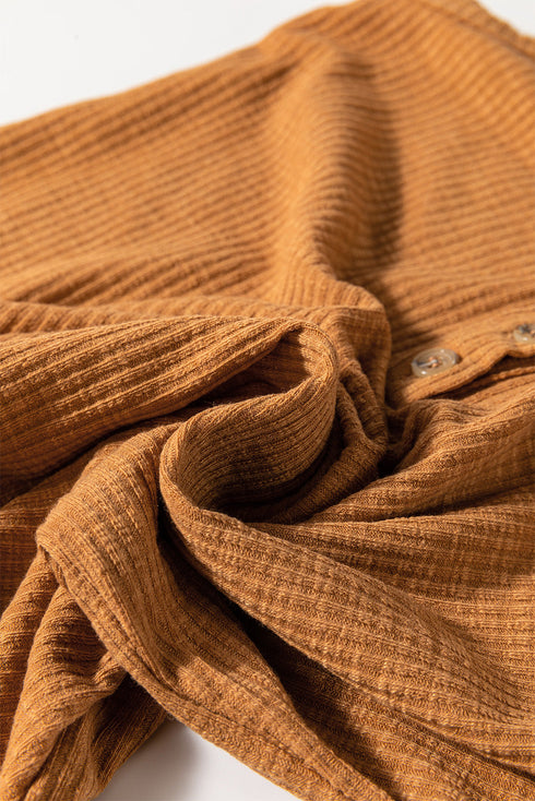Textured Knit Button Front Knot Hem Sleeveless Tank Top