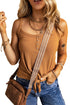 Textured Knit Button Front Knot Hem Sleeveless Tank Top
