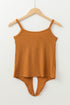 Textured Knit Button Front Knot Hem Sleeveless Tank Top