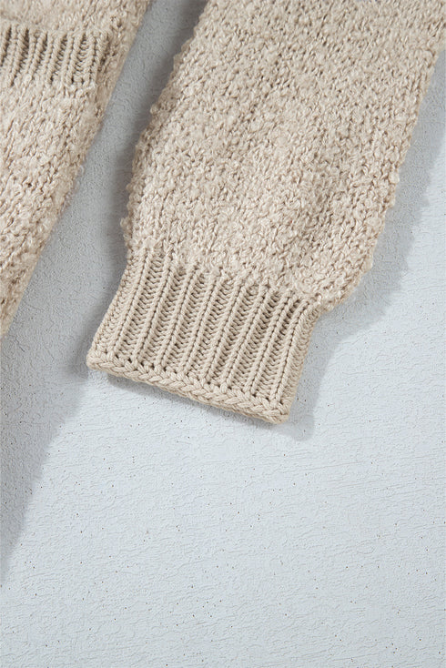 Textured Knit Collared Button Front Cardigan
