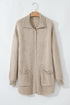Textured Knit Collared Button Front Cardigan