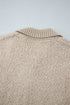 Textured Knit Collared Button Front Cardigan