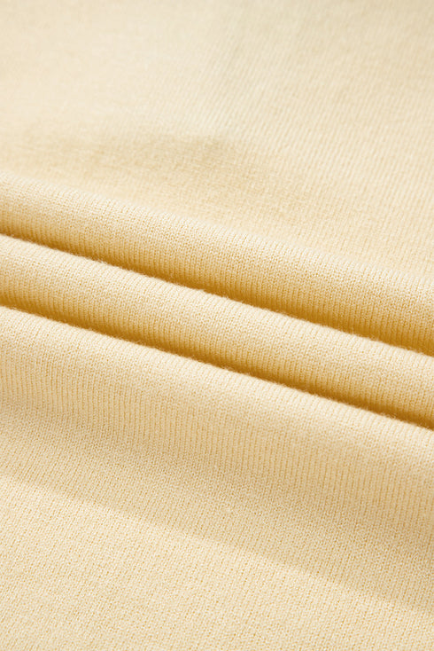 Textured Knit Collared V Neck Polo Sweater