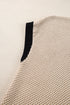 Textured Knit Contrast Trim Cap Sleeve Sweater Top
