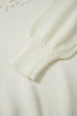Textured Knit Floral Applique Balloon Sleeve Sweater