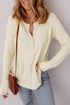 Textured Knit Half Button Relaxed Fit Henley Top