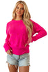 Textured Knit Heart Pattern Crew Neck Sweater