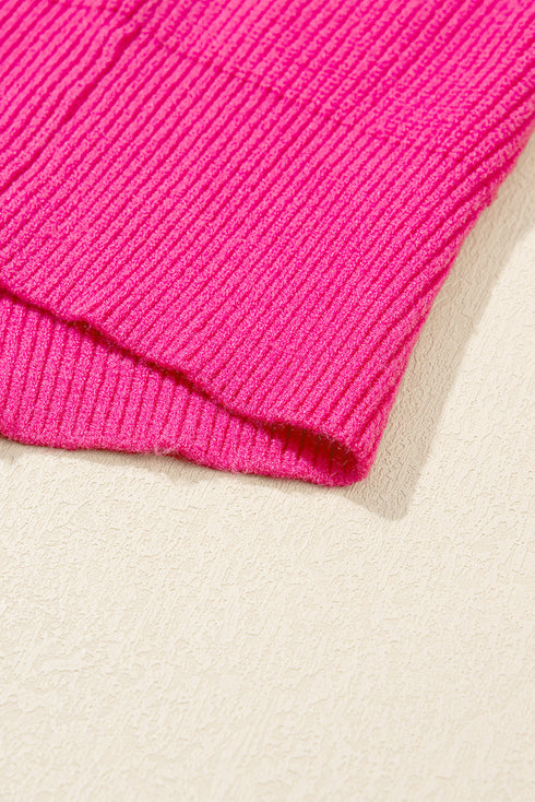 Textured Knit Heart Pattern Crew Neck Sweater