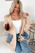 Textured Knit Open Front Mixed Media Pocket Cardigan