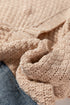 Textured Knit Open Front Mixed Media Pocket Cardigan