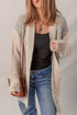 Textured Knit Open Front Patch Pocket Cardigan