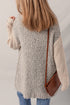 Textured Knit Open Front Patch Pocket Cardigan