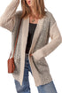 Textured Knit Open Front Patch Pocket Cardigan