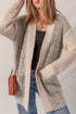 Textured Knit Open Front Patch Pocket Cardigan