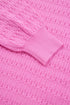 Textured Knit Puff Sleeve Crew Neck Sweater