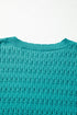Textured Knit Puff Sleeve Crew Neck Sweater
