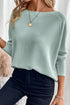 Textured Knit Raglan Sleeve Relaxed Fit Top