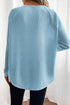 Textured Knit Raglan Sleeve Relaxed Fit Top