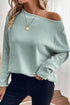 Textured Knit Raglan Sleeve Relaxed Fit Top