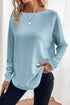 Textured Knit Raglan Sleeve Relaxed Fit Top
