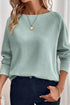 Textured Knit Raglan Sleeve Relaxed Fit Top