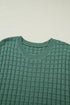 Textured Knit Short Sleeve Pullover Sweater