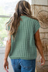 Textured Knit Short Sleeve Pullover Sweater