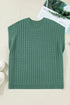 Textured Knit Short Sleeve Pullover Sweater