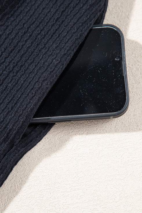 Textured Knit Smocked Square Neck Sleeveless Casual Romper