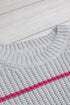 Textured Knit Stripe Crew Neck Tunic Sweater