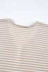Textured Knit Striped Button Front Short Sleeve Top