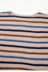 Textured Knit Striped Long Sleeve Relaxed Pullover Sweater