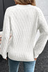 Textured Knit V Neck Balloon Sleeve Sweater