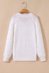 Textured Knit V Neck Balloon Sleeve Sweater