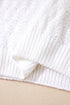Textured Knit V Neck Balloon Sleeve Sweater