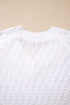 Textured Knit V Neck Balloon Sleeve Sweater